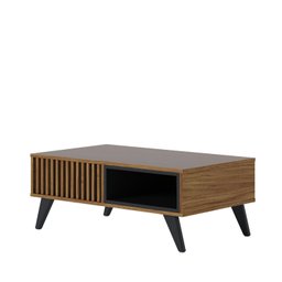 Mesa de Centro Retangular 1 Nicho Pés em Madeira Maciça Jeri Móveis - 8 Mesa de Centro Retangular 1 Nicho Pés em Madeira Maciça Jeri Móveis - 8