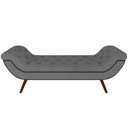 Ver imagem 2 de Puff Recamier Decorativo com Tachas 140 cm Santorini P05 Linho Cinza Escuro - Lyam Decor