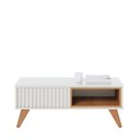 Ver imagem 3 de Mesa de Centro Retangular 1 Nicho Pés em Madeira Maciça Jeri Móveis Branco