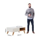 Ver imagem 4 de Mesa de Centro Retangular 1 Nicho Pés em Madeira Maciça Jeri Móveis Branco