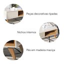 Ver imagem 2 de Mesa de Centro Retangular 1 Nicho Pés em Madeira Maciça Jeri Móveis Branco