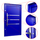 Ver imagem 2 de Porta Pivotante Alumínio Lambril Evolution c/Pux.Esq. Elite Azul 240x150 Brimak