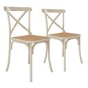 Ver imagem 1 de Kit 2 Cadeiras Cross Katrina X em Aço para Mesa Sala Cozinha Assento Bege - Off White/bege