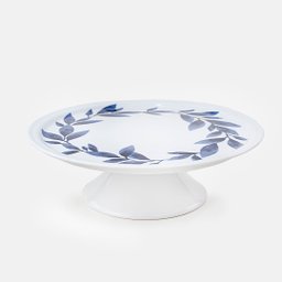 Prato com Pé para Bolo Blue Pottery - M Blue Gardenia - 1