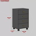 Ver imagem 4 de Gavereiro 4 Gavetas Office Presence Amêndola/grafito - Demóbile