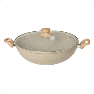 Panela Wok com Tampa 7,5l Cerâmica Marble Edition Oster Gray