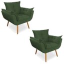 Ver imagem 1 de Kit 02 Poltronas Opala Suede Verde Pés Palito