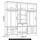 Ver imagem 2 de Guarda Roupa Casal Tóquio 13 Portas de Bater 7 Gavetas MDF-MDP com Espelho Jatobá-Areia Mpozenato