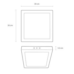 Plafon Led Sobrepor Quadrado 24w 30cm Yamamura - 3