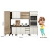 Cozinha Modulada Kali Premium 8 Peças Amêndoa/off White com Torre Quente - Nicioli - 4