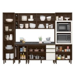 Cozinha Modulada Kali Premium 8 Peças Amêndoa/off White com Torre Quente - Nicioli - 3