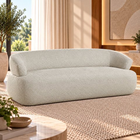 Sofá Orgânico 3 Lugares 200cm Zoe Espresso Móveis