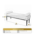 Ver imagem 3 de Recamier Banco Berlim Luxo Madeira Maciça Castellar Móbile Veludo Bege Claro