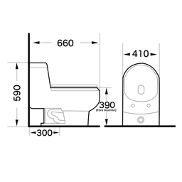 Vaso Sanitário Monobloco Completo - Caixa Acolpada com Assento Cor Branco - 6