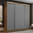 Ver imagem 5 de Guarda-roupa Casal Madesa Reno 3 Portas Correr Rustic Cinza