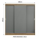 Ver mais imagens de Guarda-roupa Casal Madesa Reno 3 Portas Correr Rustic Cinza