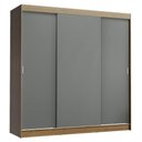 Ver imagem 1 de Guarda-roupa Casal Madesa Reno 3 Portas Correr Rustic Cinza