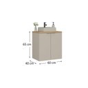 Ver imagem 3 de Gabinete de Banheiro 60cm GAB4008 Nature Bege/Panna/Carvalho