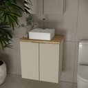 Ver imagem 1 de Gabinete de Banheiro 60cm GAB4008 Nature Bege/Panna/Carvalho