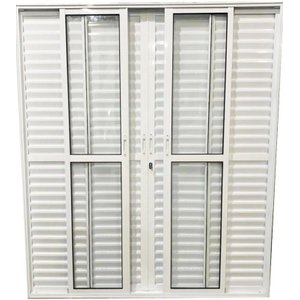 Porta de Aluminio Balcão 6 Folhas com Fechadura Linha Premium:2,10 X 2,00/branco