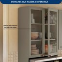 Ver imagem 5 de Cozinha Completa Americana Texas 12 Portas 2 Gavetas com Vidro com Rodapé Griss - Pnr Móveis
