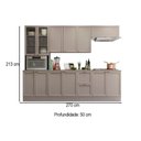 Ver imagem 4 de Cozinha Completa Americana Texas 12 Portas 2 Gavetas com Vidro com Rodapé Griss - Pnr Móveis