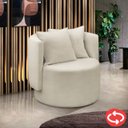 Ver imagem 1 de Poltrona Orgânica Base Giratória Maya Boucle Bege Redonda Decorativa - Arkell