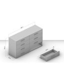 Ver imagem 3 de Cômoda Organizadora 150cm com 8 Gavetas 240829 Linha Valência Politorno