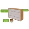 Comoda 8 Gavetas Loop Amendoa Clean Off White - 2