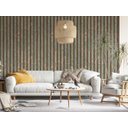 Ver imagem 2 de Papel de Parede Ripado Floral Azul-60x300cm