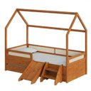 Ver imagem 2 de Conjunto Bicama Casinha Rattan com Escada e Escorregador Divertidamente