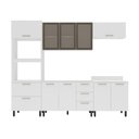 Ver imagem 2 de Cozinha Completa Amara 10 Portas 4 Gavetas com Vidro 40250785 Branco - Politorno