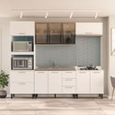 Ver imagem 1 de Cozinha Completa Amara 10 Portas 4 Gavetas com Vidro 40250785 Branco - Politorno