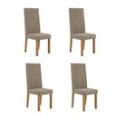 Ver imagem 1 de Kit 4 Cadeiras Laura com Encosto – Tecido Veludo Suede Bordado Estrutura 100% Mdf Mel/caramelo
