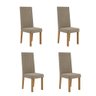 Kit 4 Cadeiras Laura com Encosto – Tecido Veludo Suede Bordado Estrutura 100% Mdf Mel/caramelo - 1