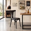 Ver imagem 1 de Kit 2 Cadeiras Paris Decorativas Sala Jantar Cozinha Aço Luxo Resistente Moderna - Preta/Preta