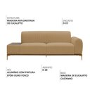 Ver imagem 3 de Sofá Molino 3 Lugares 180cm C/mesa Auxiliar Direito Pés Ouro.f Bouclé Camel - Nexta Casa