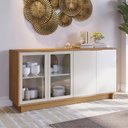 Ver imagem 1 de Buffet 4 Portas 160cm Vitória Águas Brasileiras Branco/Freijó/Off White