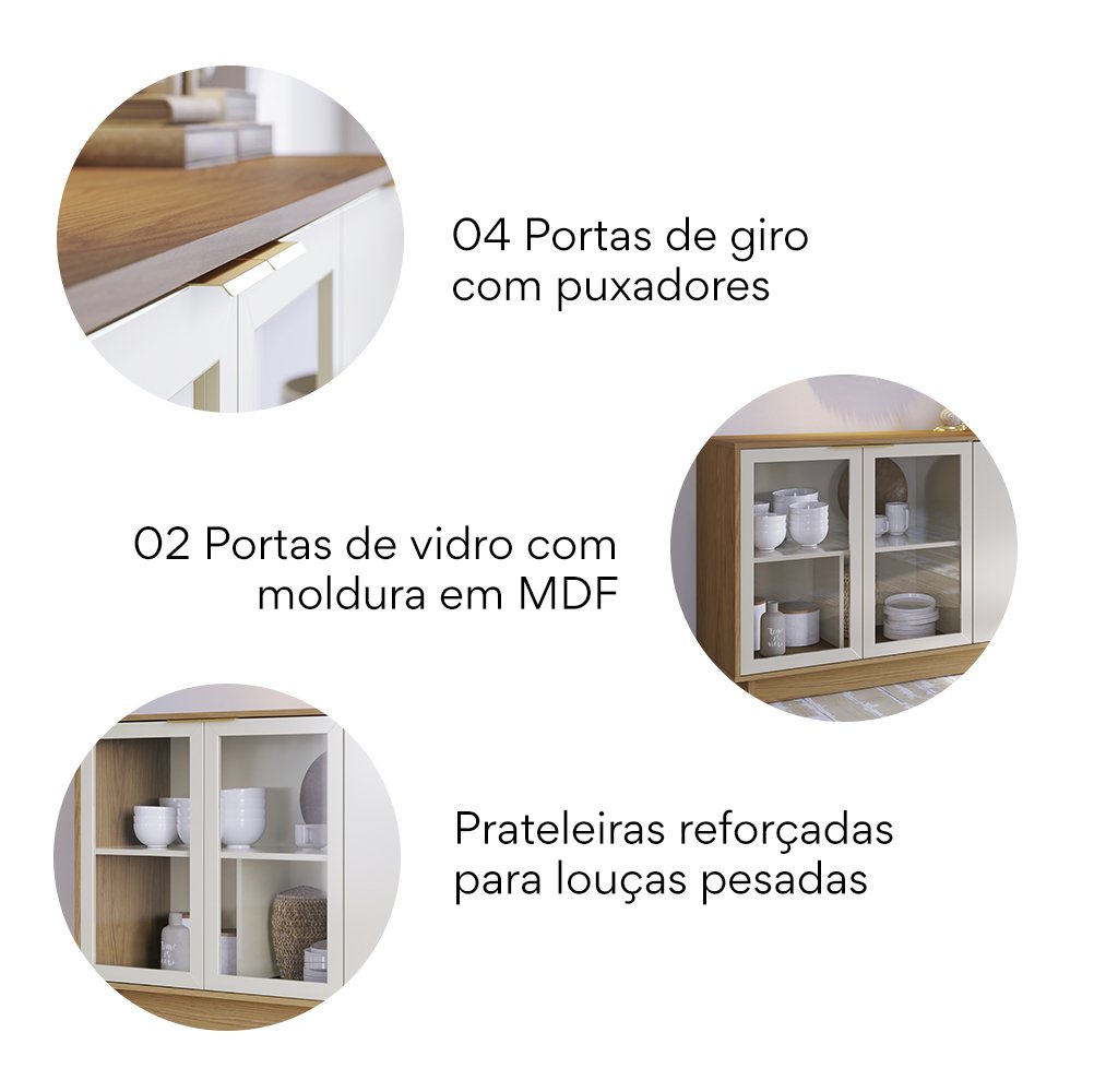 Buffet 4 Portas 160cm Vitória Águas Brasileiras - 2