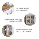 Ver imagem 2 de Buffet 4 Portas 160cm Vitória Águas Brasileiras Branco/Freijó/Off White