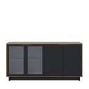 Ver imagem 4 de Buffet 4 Portas 160cm Vitória Águas Brasileiras Preto/Noce Milano/Fosco