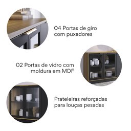 Buffet 4 Portas 160cm Vitória Águas Brasileiras - 2