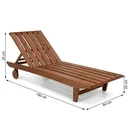 Ver imagem 3 de Espreguiçadeira de Madeira Maciça para Piscina Marrom Maldivas 192 x 64cm