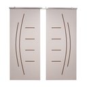 Ver imagem 1 de Porta Dupla Branco Prime Frisada Kit Alumínio F08 - Smile - 210x140