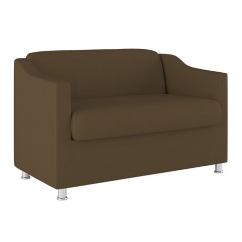 Sofá Namoradeira 2 Lugares Tilla Sala de Espera – Balaqui Decor Cor:marrom