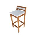 Ver imagem 6 de Banqueta Baixa 70cm para Bancada Assento Estofado em Linho Cecilia:mel com Linho Prata