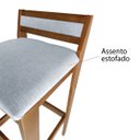 Ver imagem 7 de Banqueta Baixa 70cm para Bancada Assento Estofado em Linho Cecilia:mel com Linho Prata