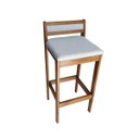 Ver imagem 2 de Banqueta Baixa 70cm para Bancada Assento Estofado em Linho Cecilia:mel com Linho Prata