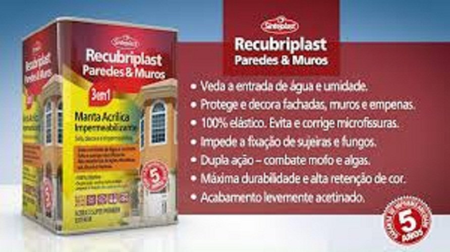 Tinta Imperemeab. Para Paredes E Muros, Recubriplast 18 Lt: Terracota - 3
