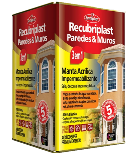 Tinta Imperemeab. Para Paredes E Muros, Recubriplast 18 Lt: Terracota - 1